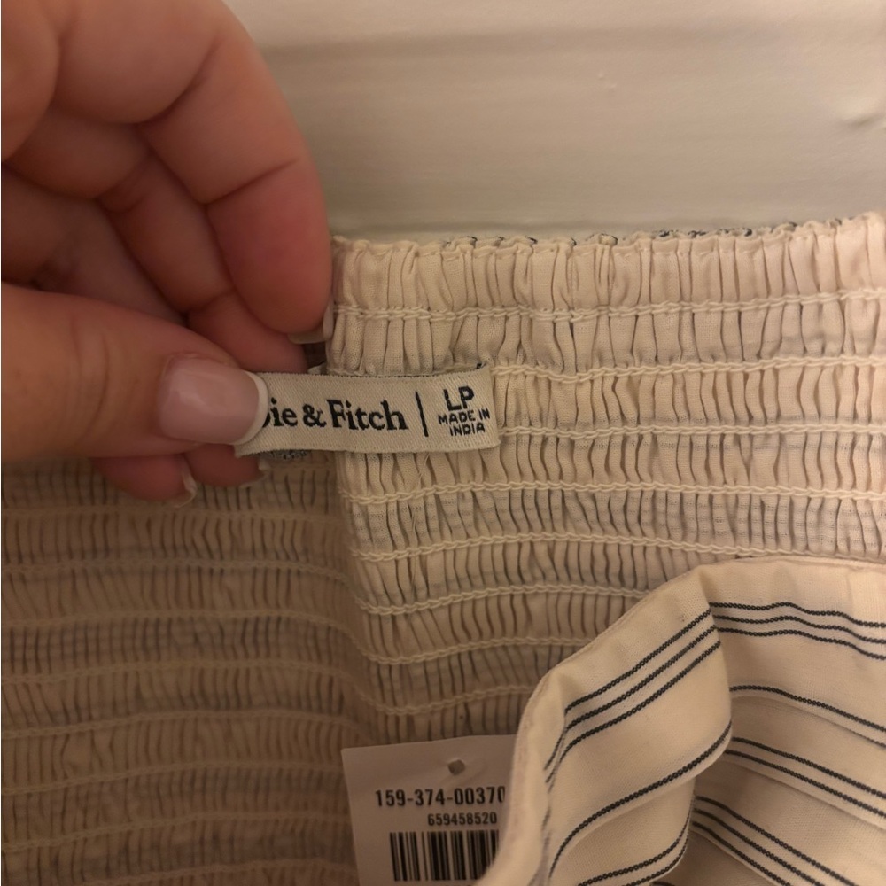 Abercrombie & Fitch Beige Striped Off-Shoulder Dress - Picture 2 of 3